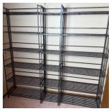 Foldable Powder Coated Metal Shelving Units and 2 Rolling Carts
