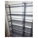 Foldable Powder Coated Metal Shelving Units and 2 Rolling Carts