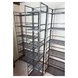Foldable Powder Coated Metal Shelving Units and 2 Rolling Carts