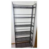 Foldable Powder Coated Metal Shelving Units and 2 Rolling Carts