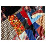 Vintage Patchwork Quilt - Hand Stitched and Hand Tied