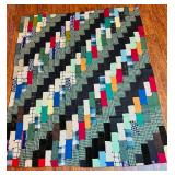 Vintage Patchwork Throw - Hand Tied and Hand Stitched