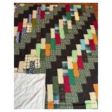 Vintage Patchwork Throw - Hand Tied and Hand Stitched