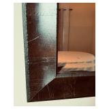 Large Rectangle Dark Brown Framed Mirror