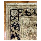 Black and Tan Hand Knotted Woven Wool Area Rug 8