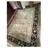 Black and Tan Hand Knotted Woven Wool Area Rug 8
