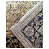 Black and Tan Hand Knotted Woven Wool Area Rug 8