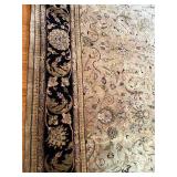 Black and Tan Hand Knotted Woven Wool Area Rug 8