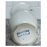 Vintage Abingdon Pink Double Handle Vase and Abington USA Pottery Art Deco Vase Off White