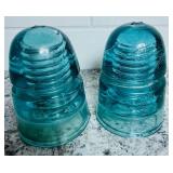 Bundle of Glass Electrical Insulators - Hemingray 45 & 16 and 2 Brookfield Beehives
