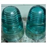 Bundle of Glass Electrical Insulators - Hemingray 45 & 16 and 2 Brookfield Beehives