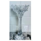Pair of 10" Mikasa Lead Crystal Candle Holders Royal Crown