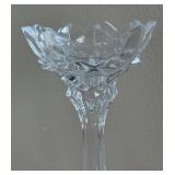 Pair of 10" Mikasa Lead Crystal Candle Holders Royal Crown