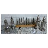 Sterling Silver Salt & Pepper Sets plus Silverplate Corn Picks Set