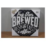 Brewed Coffee Canvas Sign Brewed Coffee Canvas Sign