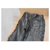 Hot Leathers Black Leather Chaps - Medium Hot Leathers Black Leather Chaps - Medium