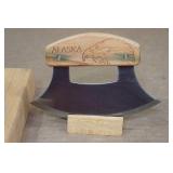 Alaskan Ulu Knife with Wood Block Alaskan Ulu Knife with Wood Block
