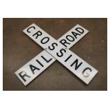 Vintage Aluminum Railroad Crossing Sign Vintage Aluminum Railroad Crossing Sign