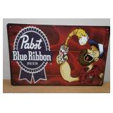 Novelty Pabst Blue Ribbon Metal Sign - Popeye Novelty Pabst Blue Ribbon Metal Sign - Popeye