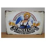 Novelty St Pauli Girl Metal Sign Novelty St Pauli Girl Metal Sign