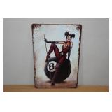 Novelty Pool Girl Metal Sign Novelty Pool Girl Metal Sign