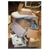 Pallet of Assorted - Microwave, Fishing Rods, Wood Clamps, Shampooer, Housewares Pallet of Assorted - Microwave, Fishing Rods, Wood Clamps, Shampooer, Housewares