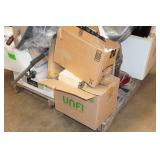 Pallet of Assorted - Microwave, Fishing Rods, Wood Clamps, Shampooer, Housewares Pallet of Assorted - Microwave, Fishing Rods, Wood Clamps, Shampooer, Housewares