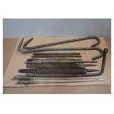 Assorted Pry Bars, Hooks, Files, and Lug Wrench Assorted Pry Bars, Hooks, Files, and Lug Wrench