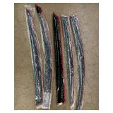 Set of 5 Automotive Window Visors in Black with Red Trim