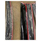 Set of 5 Automotive Window Visors in Black with Red Trim