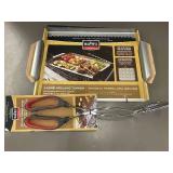 Mr. Bar-B-Q Deluxe Turner Tongs and Large Grilling Topper Set