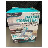 Cozy Essential 35-Piece Vacuum Storage and Compression Bag Combo with Hand Pump