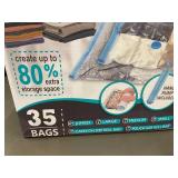 Cozy Essential 35-Piece Vacuum Storage and Compression Bag Combo with Hand Pump