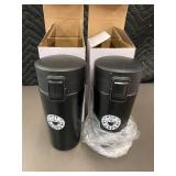 Set of 2 Nice Cups Black Travel Mugs with Boxes