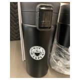 Set of 2 Nice Cups Black Travel Mugs with Boxes