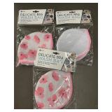 Lot of 3 Delicate Bra Wash Bags Mesh Laundry Zippered Pink Floral