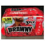Brawny Tear-A-Square 3-Ply Paper Towels, 12 Double Rolls (Equals 24 Regular Rolls)