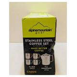 ALPINE MOUNTAIN STAINLESS STEEL COFFEE SET 5PC.