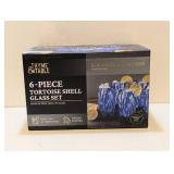 THYME & TABLE 6PC. TORTOISE SHELL GLASS SET