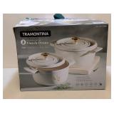 TRAMONTINA ENAMELED CAST IRON DUTCH OVENS 2PK.