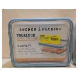 (2) ANCHOR & HOCKING LOCKING LID 6 CUP/1.4LITER STORAGE CONTAINERS