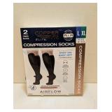 COPPERFIT ELITE COMPRESSION SOCKS L/X-LARGE 2PK.