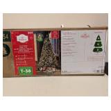 HOLIDAY TIME 7.5 PRE-LIT GLITTERING FROST PINE TREE