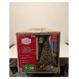 HOLIDAY TIME 7.5 PRE-LIT GLITTERING FROST PINE TREE