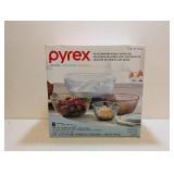 PYREX 8PC. GLASS MIXING BOWLS W/ LIDS