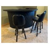 UL - Vintage Curved Bar with 4 Swivel Stools