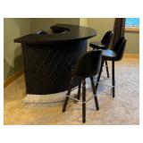 UL - Vintage Curved Bar with 4 Swivel Stools