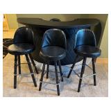 UL - Vintage Curved Bar with 4 Swivel Stools