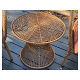 D - 3-Piece Faux Bamboo Patio Set with 2 Armchairs and Round Table