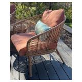 D - 3-Piece Faux Bamboo Patio Set with 2 Armchairs and Round Table